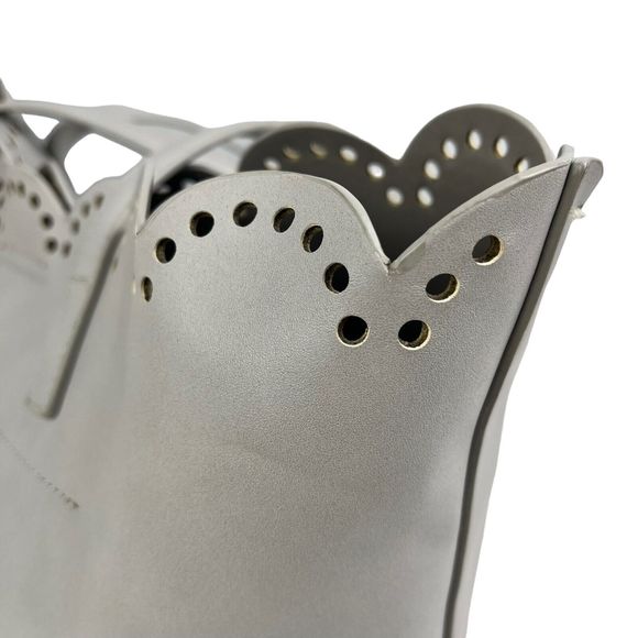 Kate & Alex Cuffaro Italian Design Hand Bag Purse Tote Gray Magnetic Closure - Picture 6 of 13